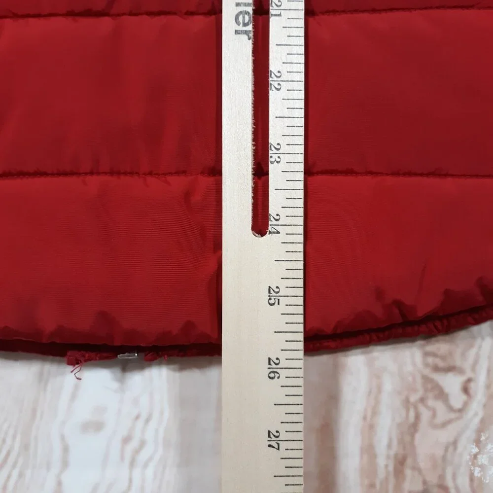 Michael Kors Puffer Vest Womens Size Small Full‎ Zip Red Polyester